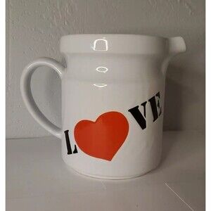 Vintage 70s 80s Waechtersbach Krug Ceramic Pottery Pitcher Germany Love Heart